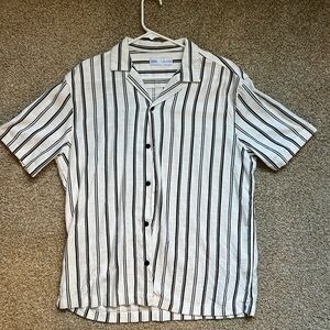 Zara - Textured Striped Button Down Shirt - Large